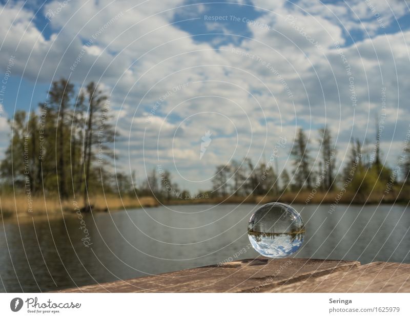 Glass Insights Nature Landscape Water Sky Clouds Spring Summer River Vacation & Travel Glass ball Colour photo Multicoloured Exterior shot Detail Deserted