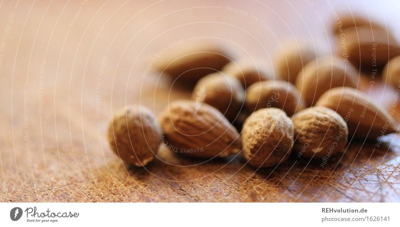 almonds Food Nutrition Lie Healthy Delicious Almond Many Multiple Brown Colour photo Interior shot Close-up Detail Macro (Extreme close-up) Copy Space left