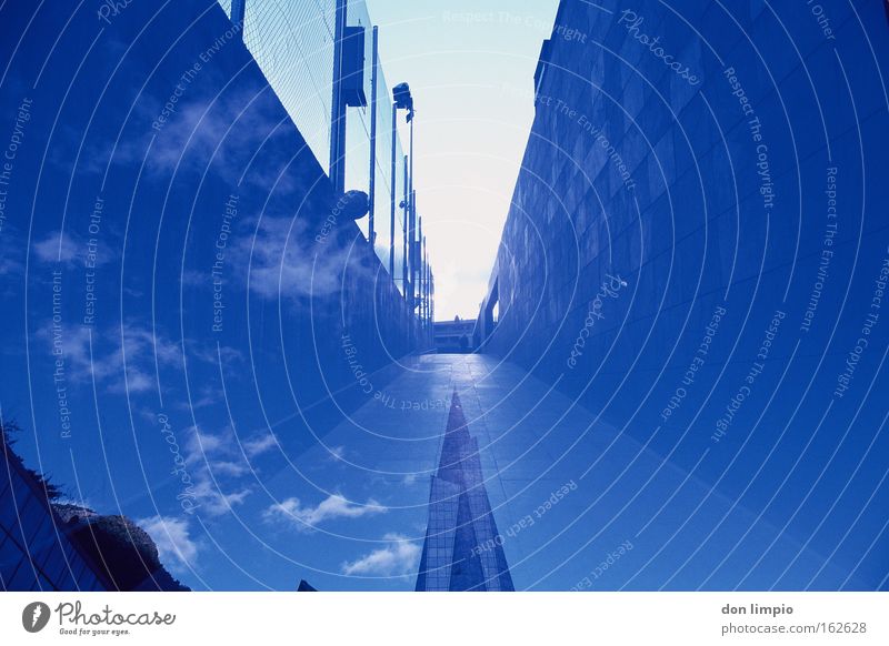 surreal Sky Horizon Andorra Andorra la Vella Europe Town High-rise Manmade structures Building Architecture Wall (barrier) Wall (building) Modern Point Blue