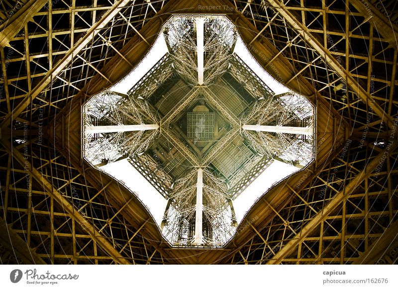 Eiffel Paris Steel Gold Architecture Wide angle Future Abstract Detail eiffel perpective