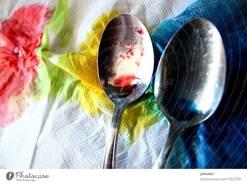double:spoon Easter Multicoloured Rag Spoon Cutlery Inject egg colouring Colour