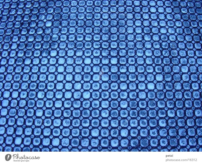 Iced mat Pattern Black Frozen Obscure plastic mat Slide Snow Blue