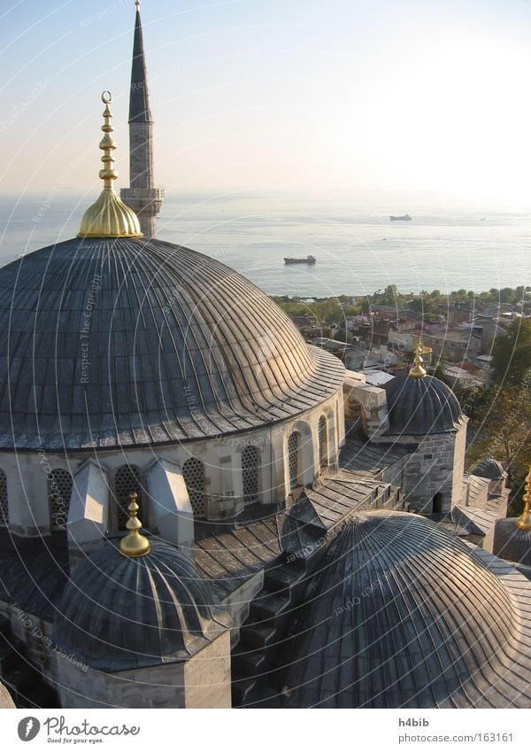 Sultan Ahmet Mosque / Blue Mosque Istanbul Sky Domed roof Ocean Minaret Sunset Landmark Monument sultan camii
