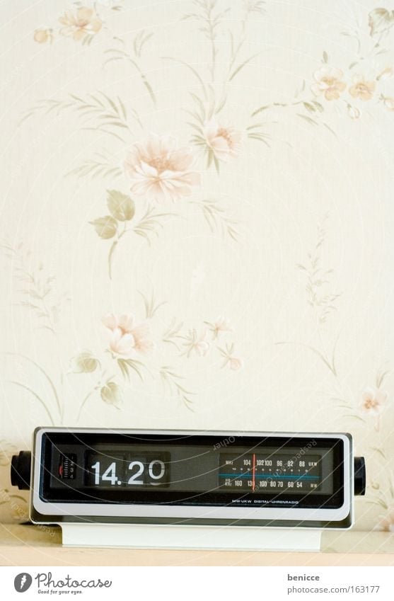 Retro Alarm Clock Radio (device) Wallpaper Seventies The eighties Year Alarm clock Old Bedroom Time Sixties eightier