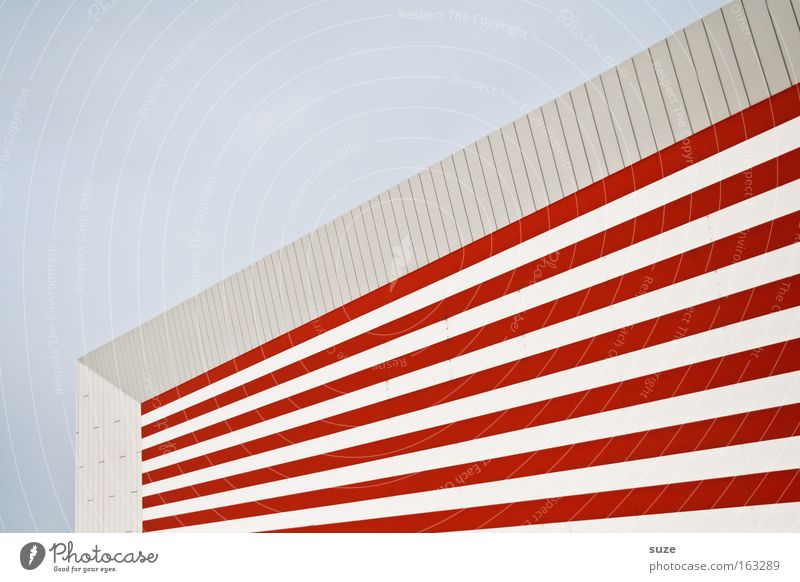 Colgate Stripe Joist House (Residential Structure) Red White Window Structures and shapes Background picture Line Hypnotic Shadow Geometry Corner Abstract