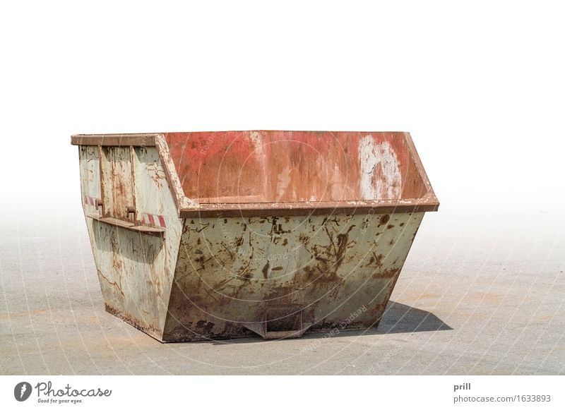 old garbage container Environment Street Steel Rust Old Dirty Large Divide Environmental pollution Environmental protection Trash container waste bins removal
