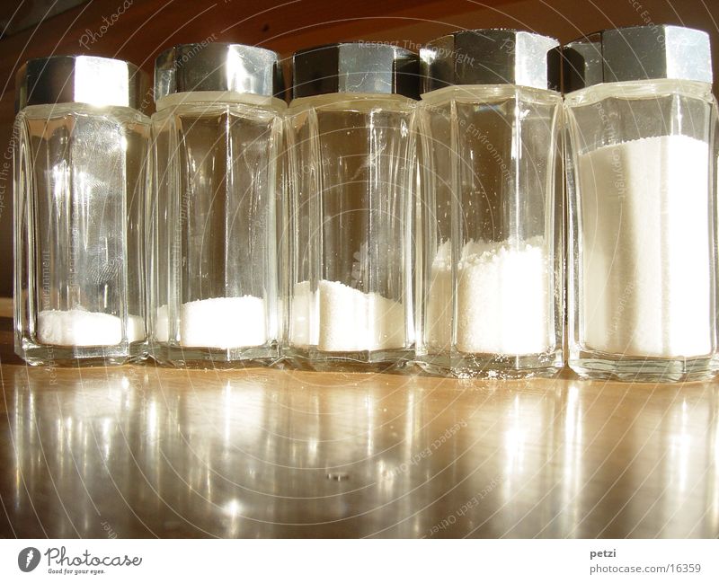 Five salt shakers Steel Reflection Living or residing Glass