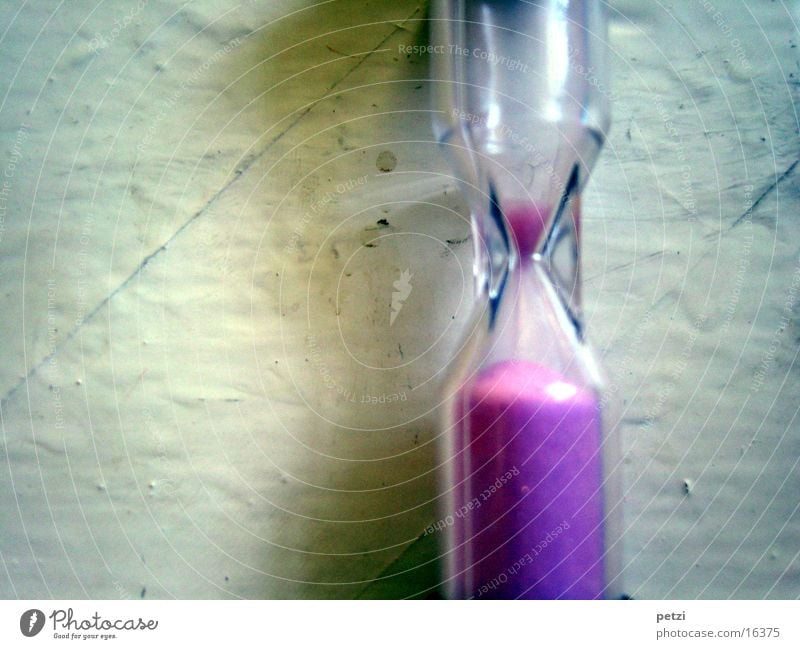 hourglass Living or residing Clock Sand Colour Time nearly expired Colour photo Multicoloured Interior shot Copy Space left Copy Space top Copy Space bottom