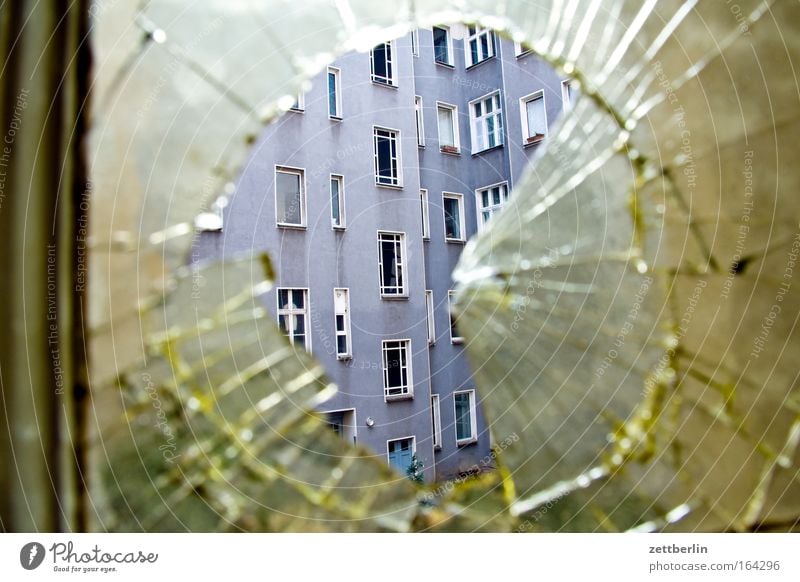 boy photo Window pane Slice Glass Pane Broken Breakage glass break Shard Hollow Round Insurance Jump Crack & Rip & Tear Destruction