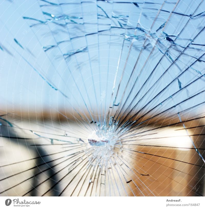 May 1st Colour photo Exterior shot Detail Deserted Central perspective Outskirts Window Door Glass Broken Rebellious Anger Chaos Demonstration Slice Window pane