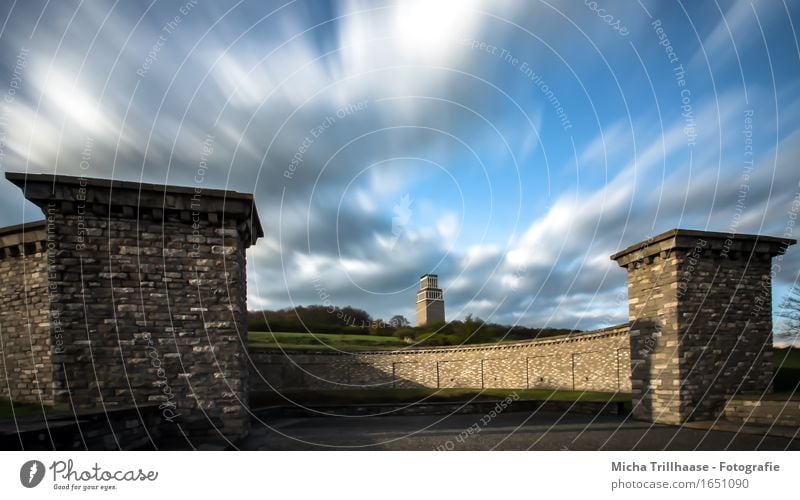 Memorial & Memorial KZ Buchenwald Freedom Education Study Educational trip Sky Clouds Manmade structures Architecture Monument Touch Fight Looking Cry Threat