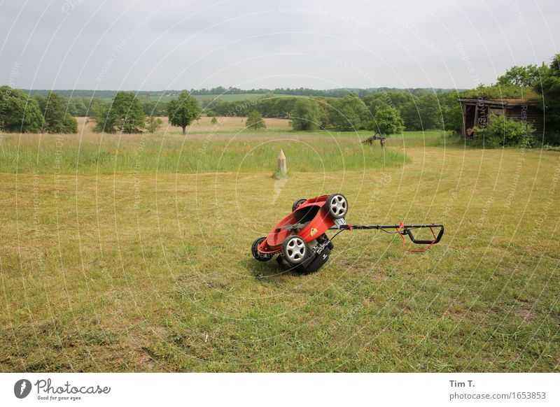 I don't feel like it Machinery Technology Lawnmower Environment Nature Landscape Garden Aggression Uckermark Valley Tree Meadow Colour photo Exterior shot