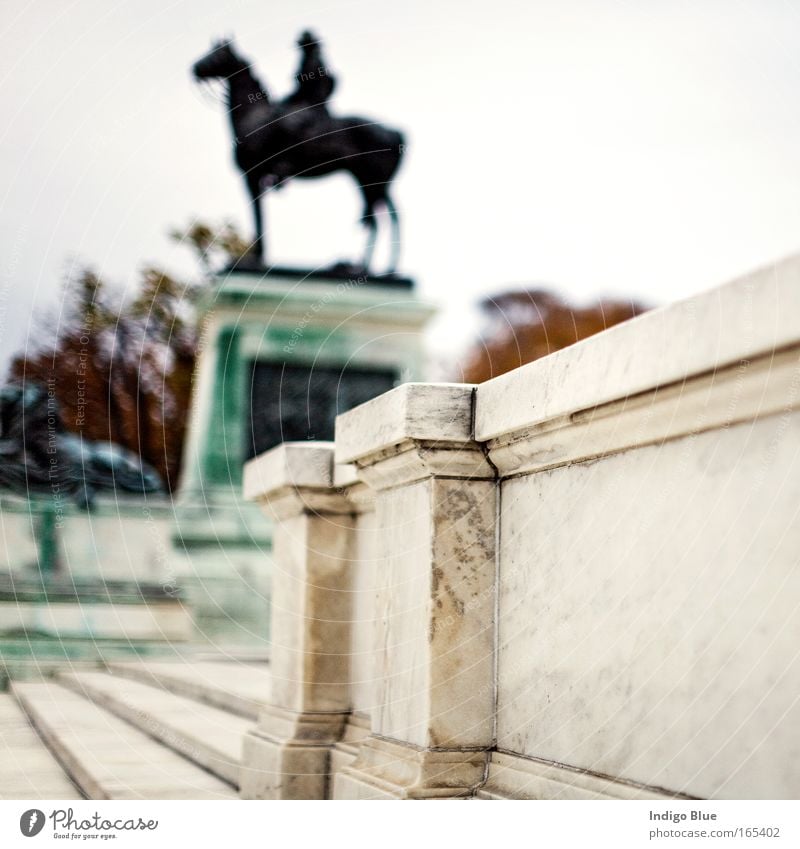 Horseman Colour photo Exterior shot Structures and shapes Deserted Day Blur Shallow depth of field Central perspective Art Sculpture Culture Washington DC USA