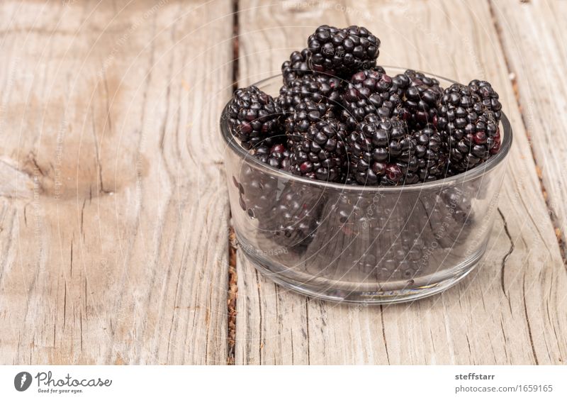 Clear glass bowl of ripe blackberries Food Fruit Nutrition Eating Breakfast Picnic Organic produce Vegetarian diet Diet Lifestyle Healthy Health care Wellness