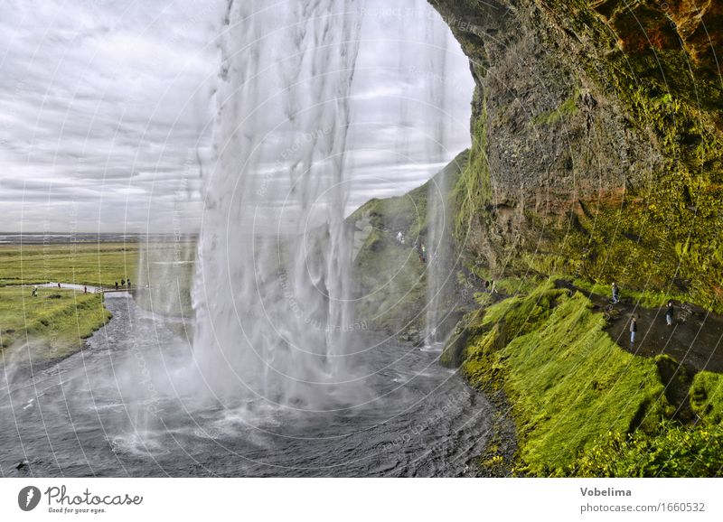 Sejalandsfoss, Iceland Tourism Adventure Sightseeing Hiking Nature Landscape Elements Water Drops of water Waterfall Brown Gray Green White Colour photo