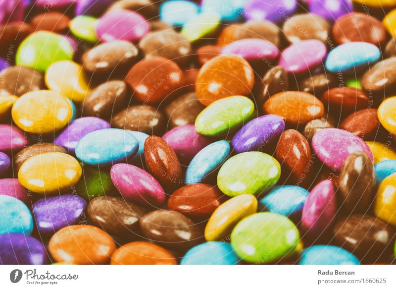 Colorful Pile Of Round Candy Food Nutrition Eating Diet To feed Feeding Delicious Retro Sweet Blue Brown Multicoloured Yellow Orange Pink Red Turquoise Colour
