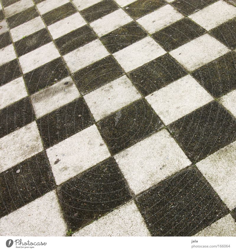 chequered Subdued colour Exterior shot Deserted Day Places Gray Black White Ground Concrete Tile Checkered Square Pattern Structures and shapes Sidewalk