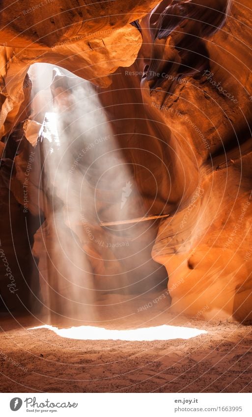 spirit Vacation & Travel Tourism Nature Elements Sand Sunlight Rock Canyon Antelope Canyon Arizona USA Americas North America Exceptional Fantastic Dry Orange