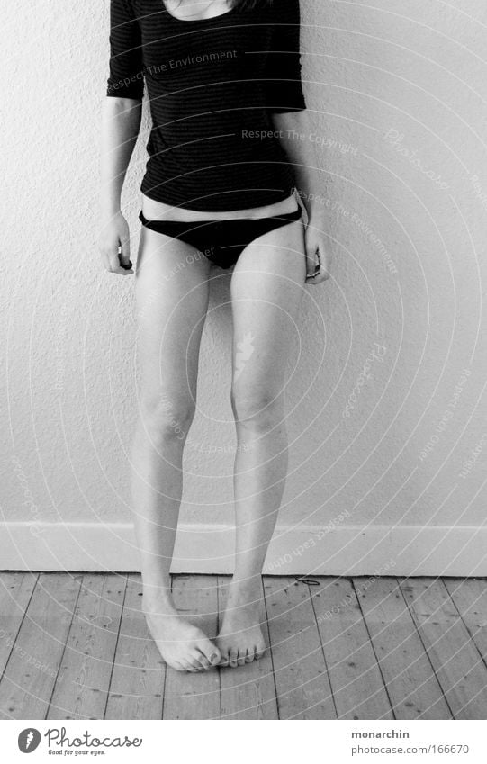 legs 2 Black & white photo Interior shot Neutral Background Day Feminine Young woman Youth (Young adults) Legs 1 Human being 18 - 30 years Adults Underwear
