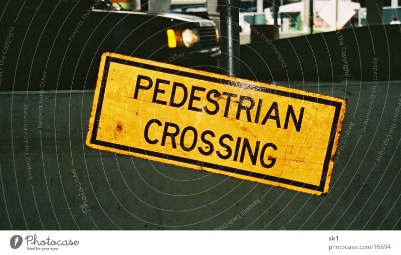 Pedestrian crossing Street sign Americas Yellow Things