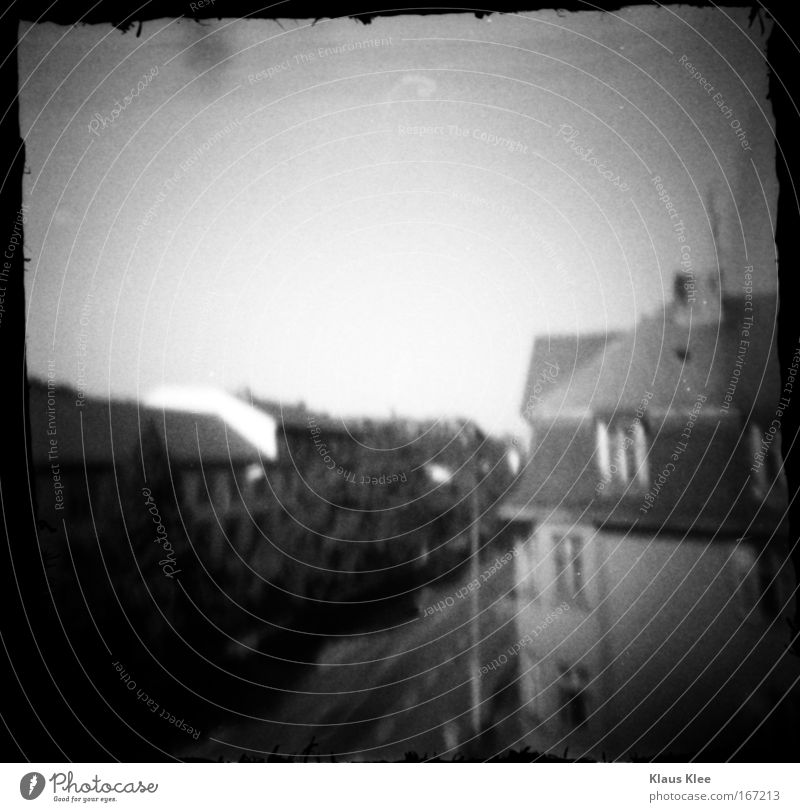 THE NOISE GOES AROUND :. Black & white photo Exterior shot Deserted Blur Art New Media Landscape Weimar Germany Town Skyline House (Residential Structure)