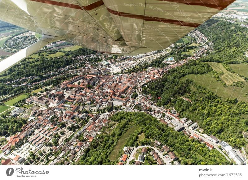 sightseeing flight Aviation Life Architecture Nature Landscape Plant Beautiful weather Park Meadow Forest Hill Eichstätt Germany Europe Town