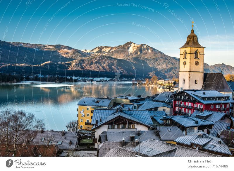 St. Wolfgang / Salzburg Harmonious Well-being Contentment Relaxation Calm Meditation Vacation & Travel Tourism Trip Freedom Sightseeing Winter Snow Mountain