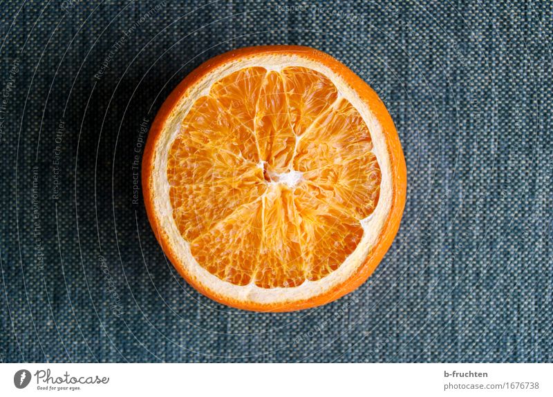 of yesterday Fruit Orange Healthy Healthy Eating Diet Simple Natural Blue Cloth Sliced Colour photo Interior shot Close-up Deserted