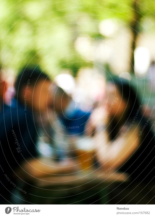 beer garden Colour photo Multicoloured Exterior shot Experimental Copy Space top Blur Beer Well-being Contentment Restaurant Human being Masculine Couple