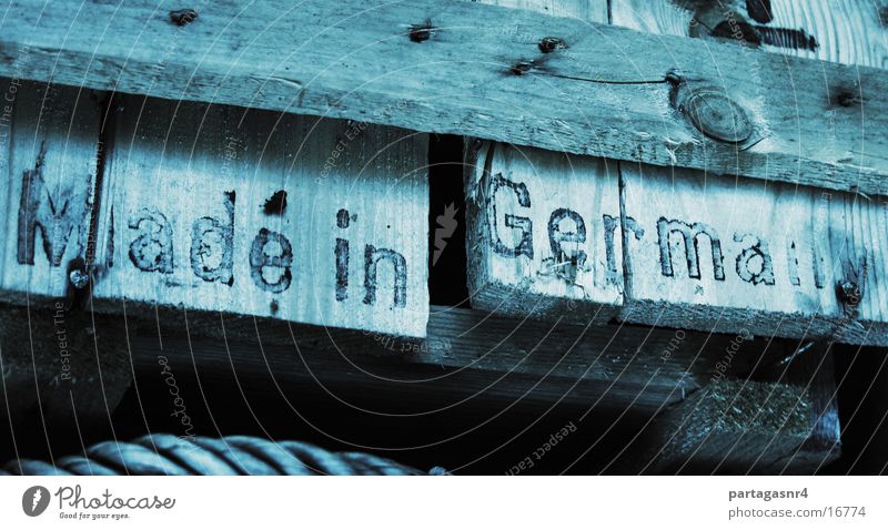 Made in Germany Crate Typography Stencil Wood Industry