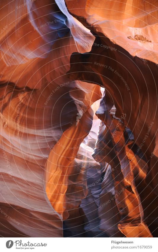 Upper Antelope Canyon [13] Tourism Trip Hill Rock Mountain Stone Sand Touch Sharp-edged USA Americas Wall of rock Ledge Cervice Play of colours Blaze of colour