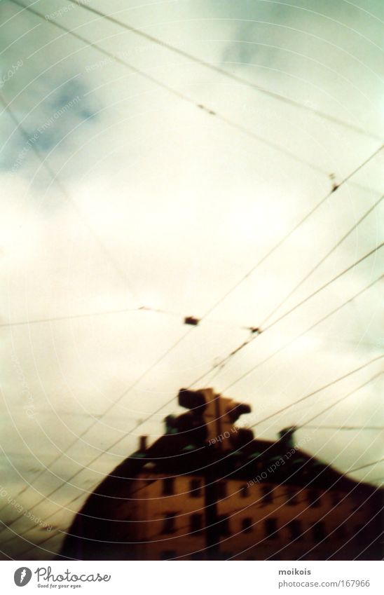 draehte gen sky cloudy Subdued colour Exterior shot Lomography Holga Pattern Structures and shapes Deserted Copy Space left Copy Space middle Motion blur