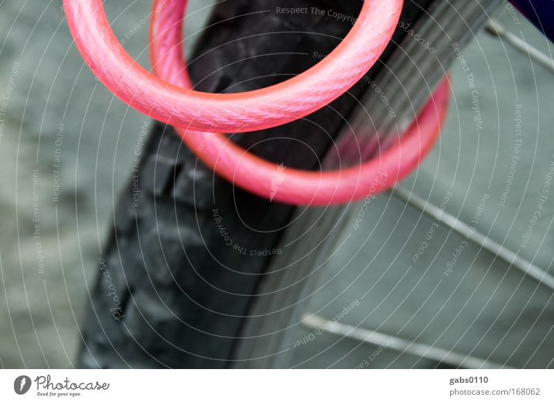 Think Pink! Colour photo Exterior shot Close-up Detail Deserted Evening Twilight Deep depth of field Bicycle Technology Transport Means of transport