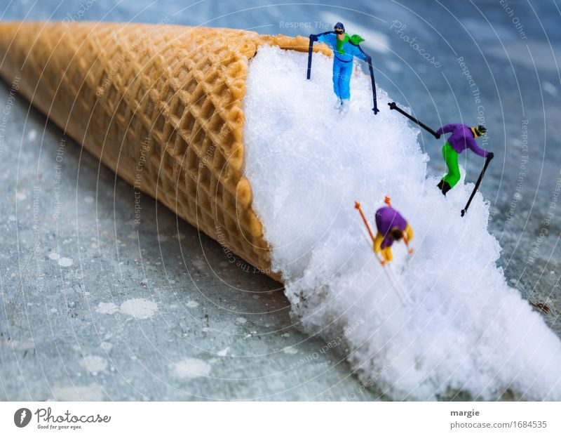 Miniwelten - Downhill - Ski Food Dessert Ice cream Candy Nutrition Leisure and hobbies Vacation & Travel Winter Snow Winter vacation Sports Skis Human being
