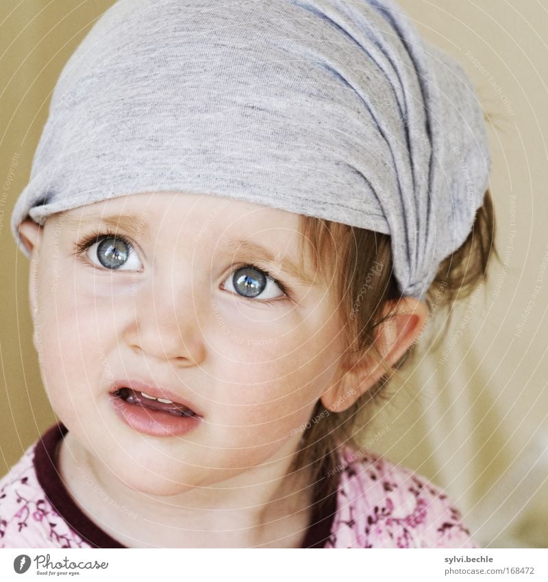 If your kid asks you tomorrow... Child Girl Head Face Eyes Observe pretty Curiosity Watchfulness Authentic Interest Surprise Concentrate Ask Headscarf