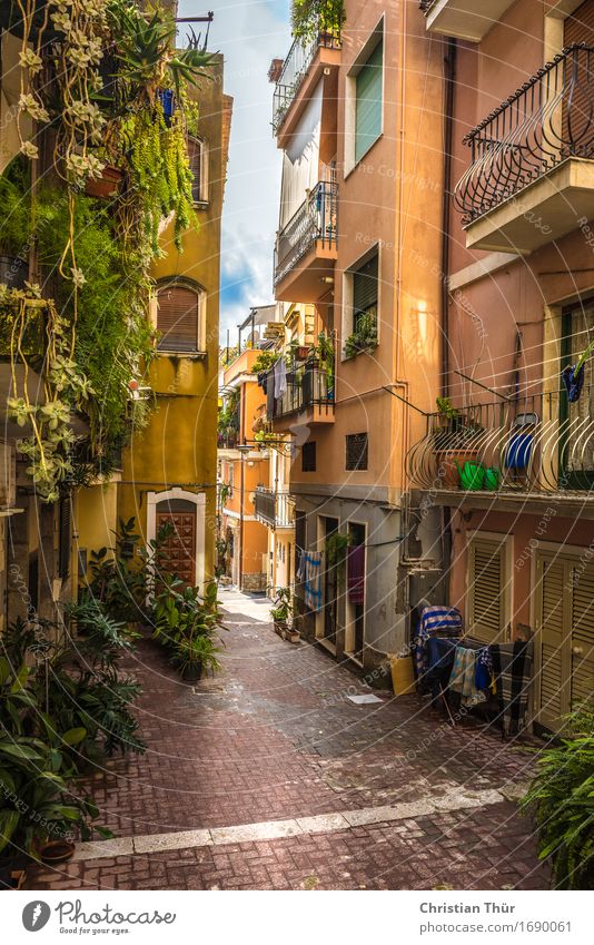 Sicily / Taormina Well-being Contentment Vacation & Travel Tourism Trip Far-off places Sightseeing City trip Summer Summer vacation Sun Italy Europe Town