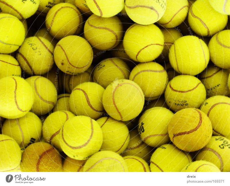 Yellow Are The Balls Colour photo Close-up Experimental Deserted Artificial light Tennis Tennis ball Many Attachment