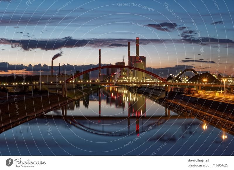 coal-fired power station Industry Energy industry Company Technology Coal power station Landscape Water Sky Climate Climate change River bank Rhine Mannheim