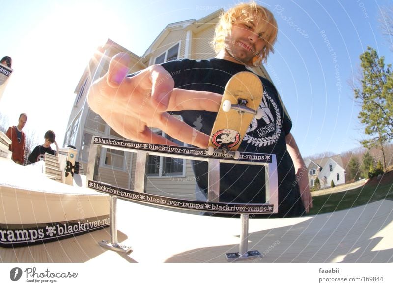 Tim Alexiel - bs Noseslide Colour photo Multicoloured Exterior shot Copy Space left Copy Space right Copy Space top Day Sunlight Sunbeam Fisheye Downward