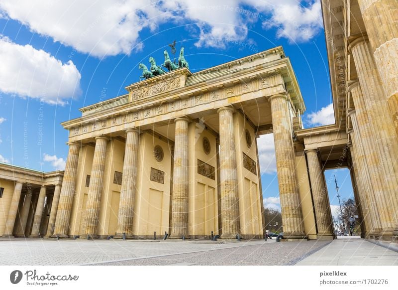 Brandenburg Gate Berlin Germany Town Capital city Downtown Deserted Places Manmade structures Building Architecture Column Tourist Attraction Landmark Monument