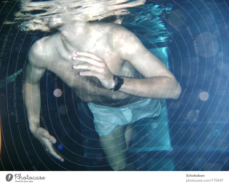 man under water 1 Body Skin Wellness Relaxation Calm Swimming & Bathing Leisure and hobbies Vacation & Travel Freedom Ocean Swimming pool Human being Masculine
