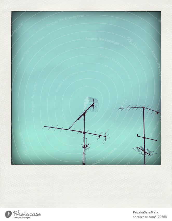 antenna Subdued colour Detail Polaroid Deserted Day Technology Entertainment electronics Telecommunications Environment Sky Antenna Metal Looking Sharp-edged