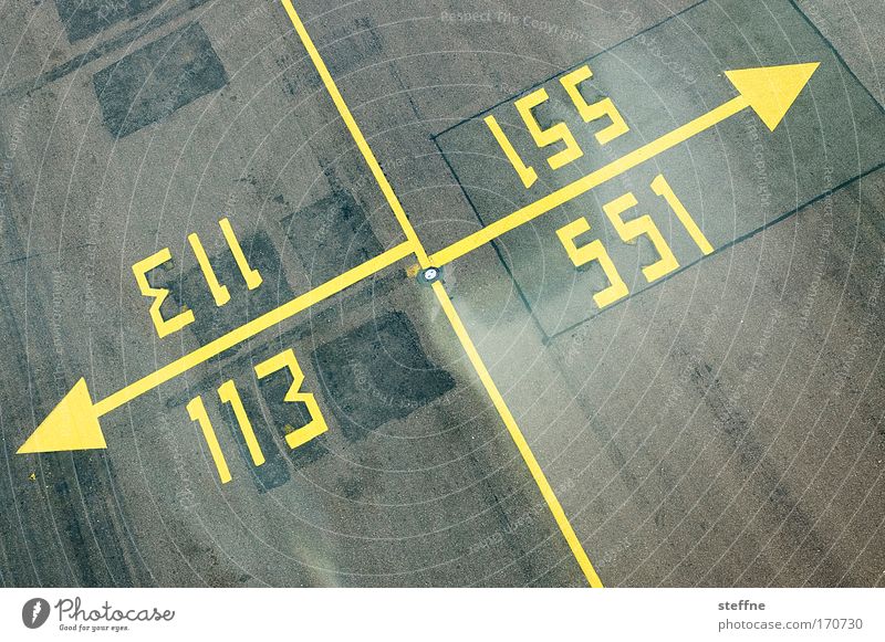 The official Zählfred logo Colour photo Exterior shot Abstract Deserted Aviation Airport Runway Digits and numbers Signs and labeling Signage Warning sign Line