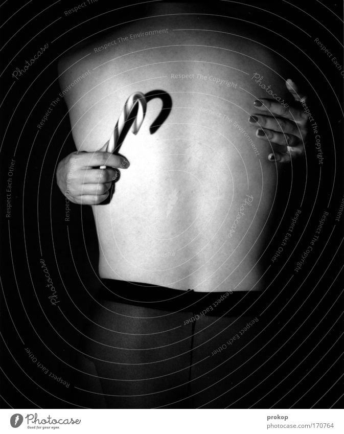 Candy Killer Black & white photo Interior shot Artificial light Central perspective Rear view Human being Feminine Androgynous Young woman Youth (Young adults)