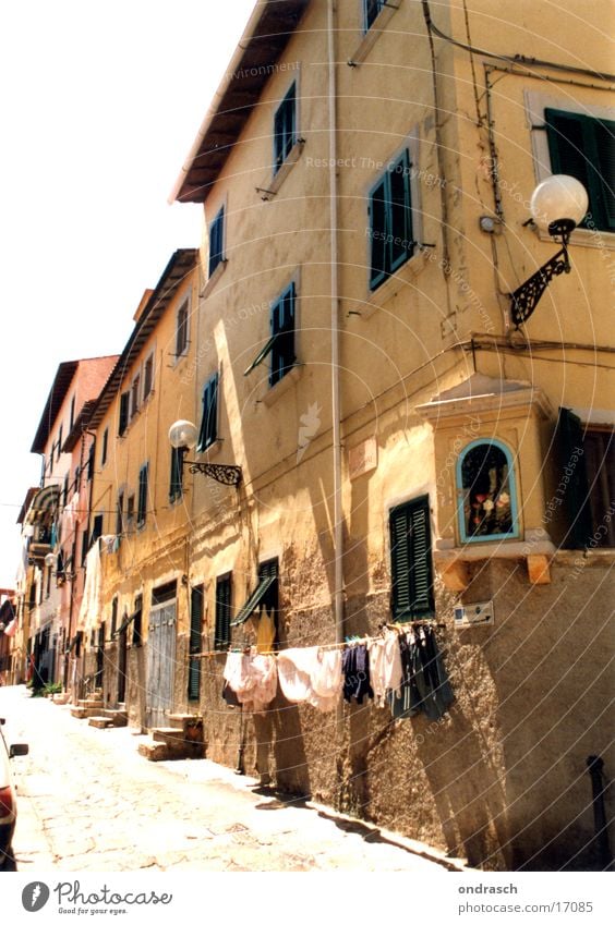 Via Santa Maria House (Residential Structure) Downtown Summer South Italy Virgin Mary Holy Laundry Washing day Street