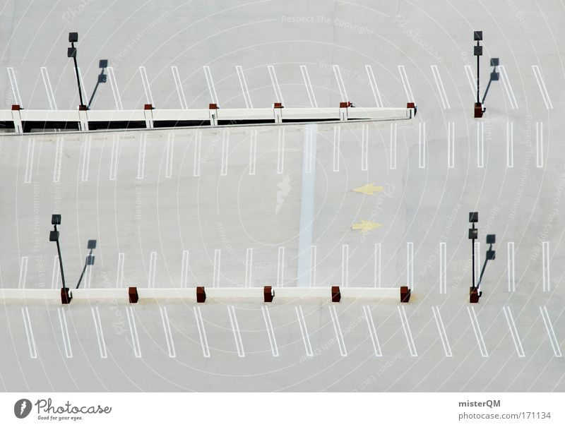 Parking space. Colour photo Multicoloured Exterior shot Aerial photograph Abstract Pattern Structures and shapes Deserted Day Sunlight Deep depth of field