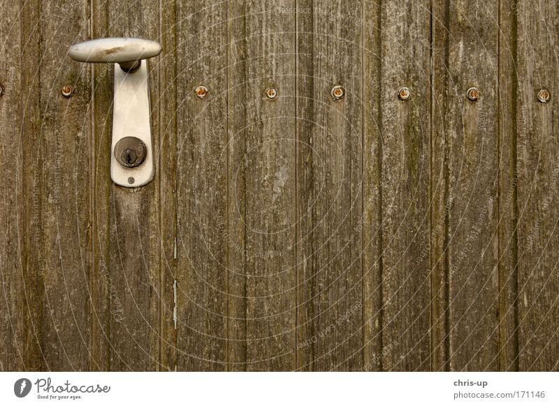 Handle on wooden gate Colour photo Exterior shot Abstract Pattern Structures and shapes Deserted Copy Space left Copy Space right Copy Space top