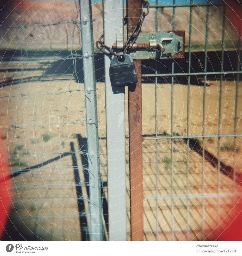 Closed. (Pt. 2) Metal Steel Rust Lock Gray Grating Wire Wire fence Locking bar Safety Enclosed Chain Diana Medium format Roll film Fence Barrier Captured
