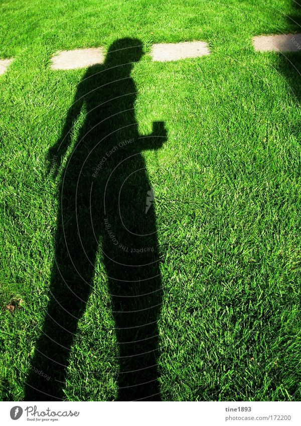shade in the grass Colour photo Exterior shot Evening Shadow Contrast Silhouette Full-length Looking away Human being Feminine 1 Nature Earth Sunlight Summer