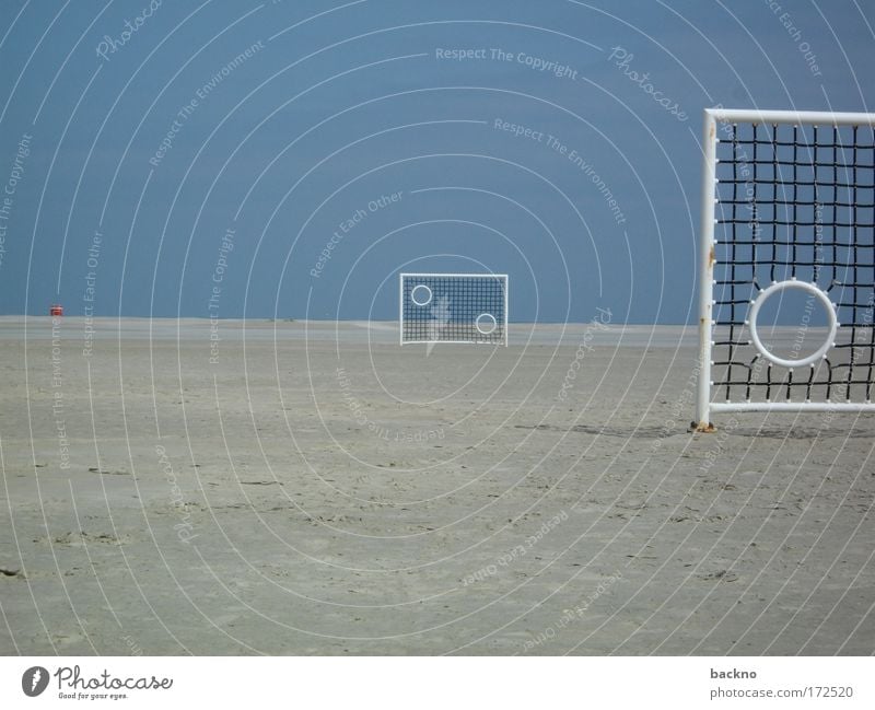 beach gate Colour photo Exterior shot Abstract Deserted Copy Space left Copy Space top Copy Space bottom Day Sunlight Long shot Soccer Goal Vacation & Travel